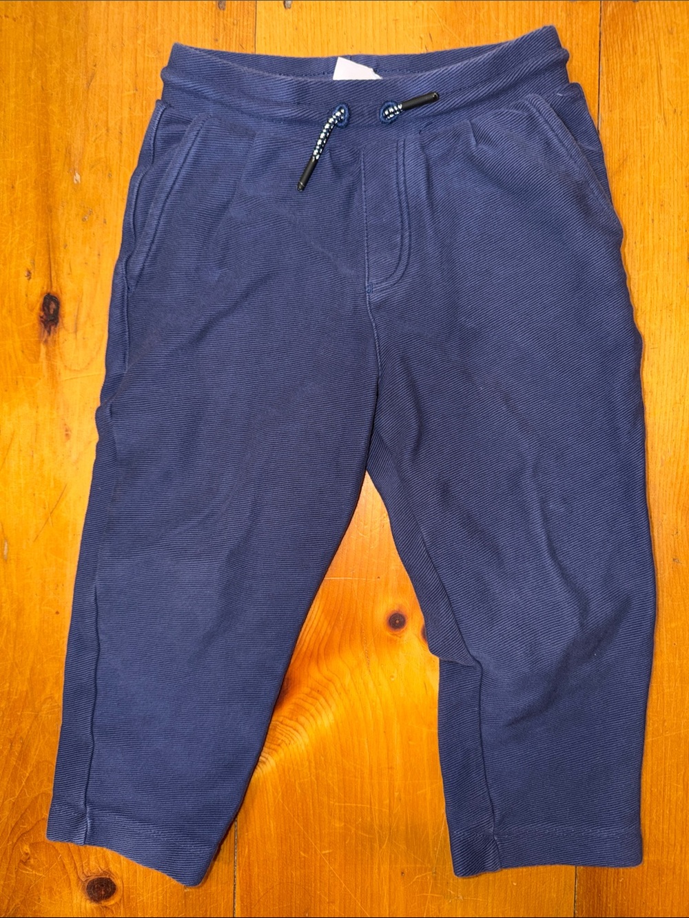 Hannah Andersson Navy Blue Knit Sweat Pants adjustable drawstring Toddler size 4
